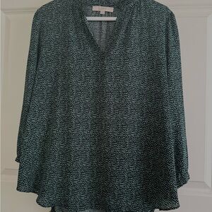 Women's Navy and mint green Patterned Top
